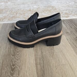 Dolce Vita Hariet Platform Penny Loafers Black Lug Sole Chunky Heel Size 6